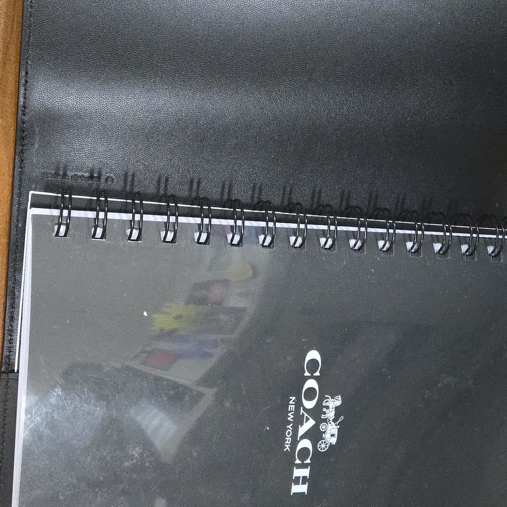 Coach Black Leather Notebook with Gold Turn-Lock - Picture 4 of 8